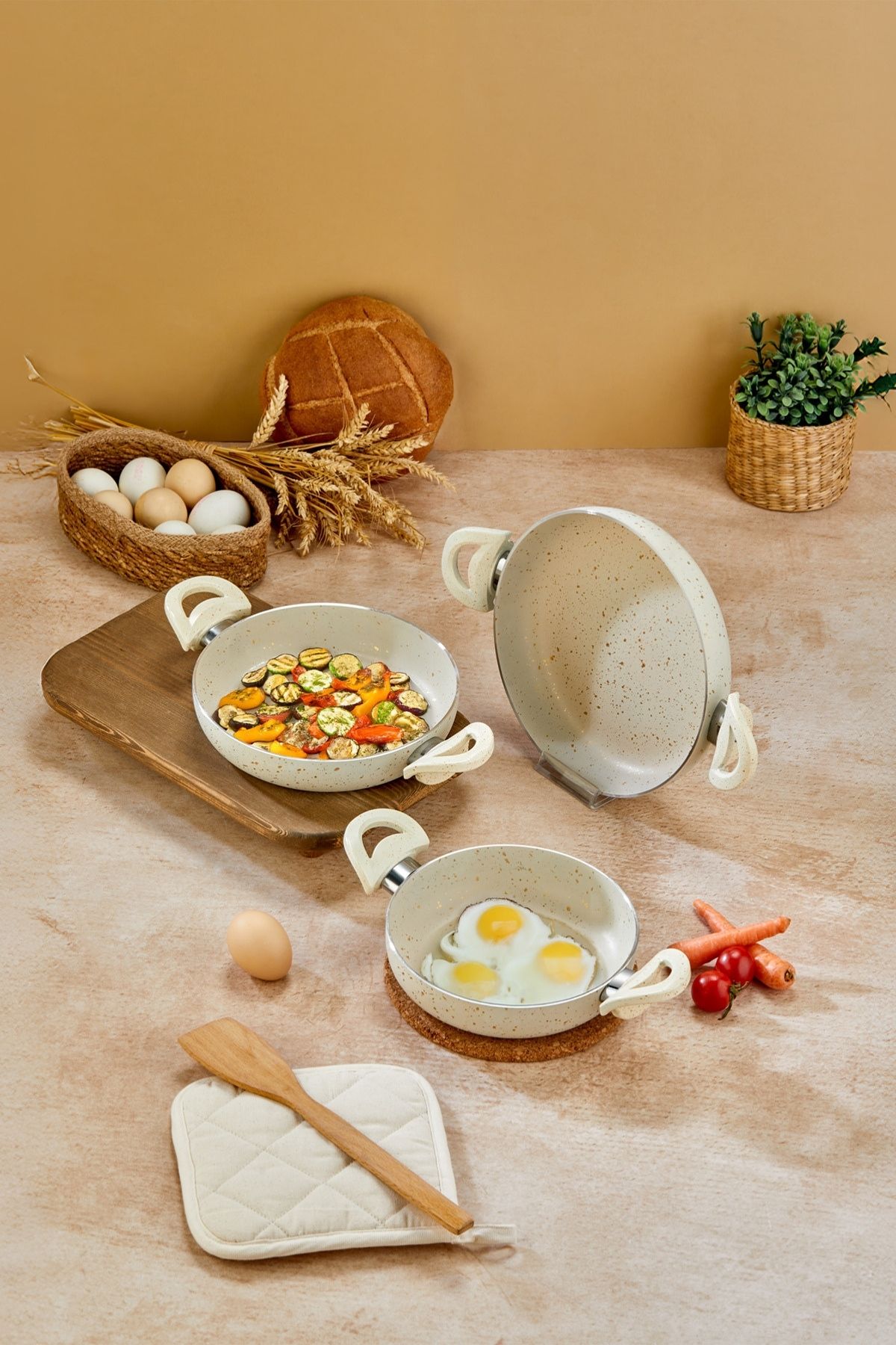 Classico Döküm Granit Sahan 22 cm - Krem