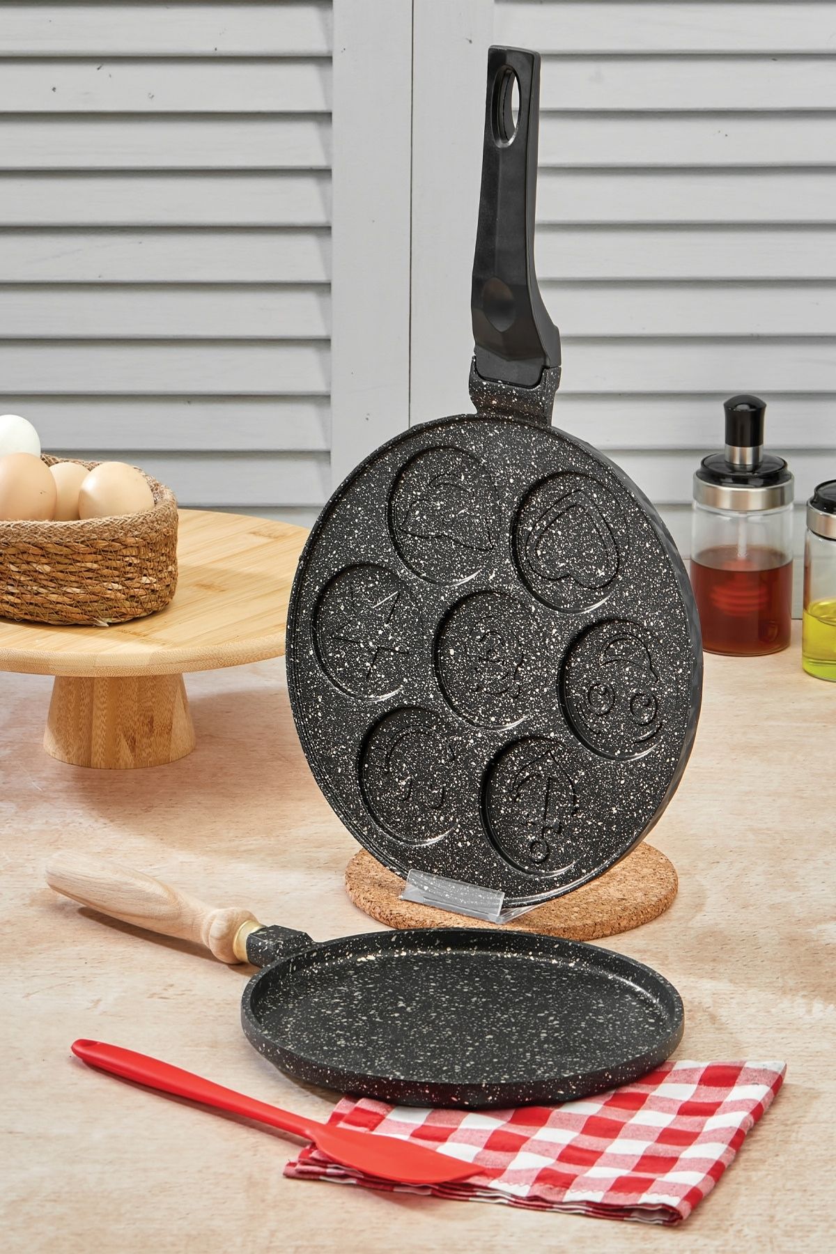 Granit 2li Kahvaltı Seti - Gözleme Tavası 22 cm + Pankek Tavası 26 cm Granit 2li Kahvaltı Seti - Gözleme Tavası 22 cm + Pankek Tavası 26 cm