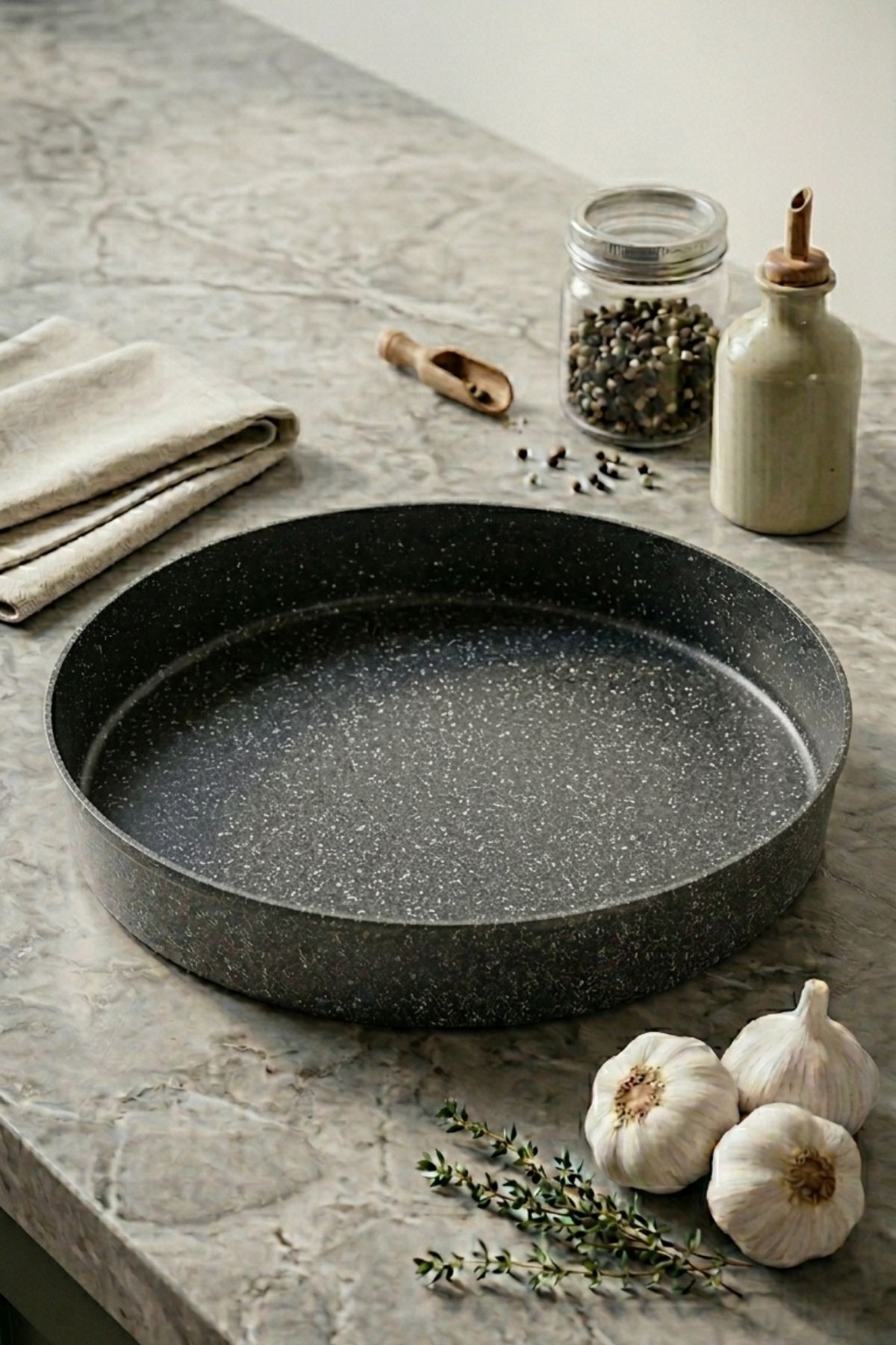 Hamarat Granit Fırın Tepsisi 24 cm - Gri