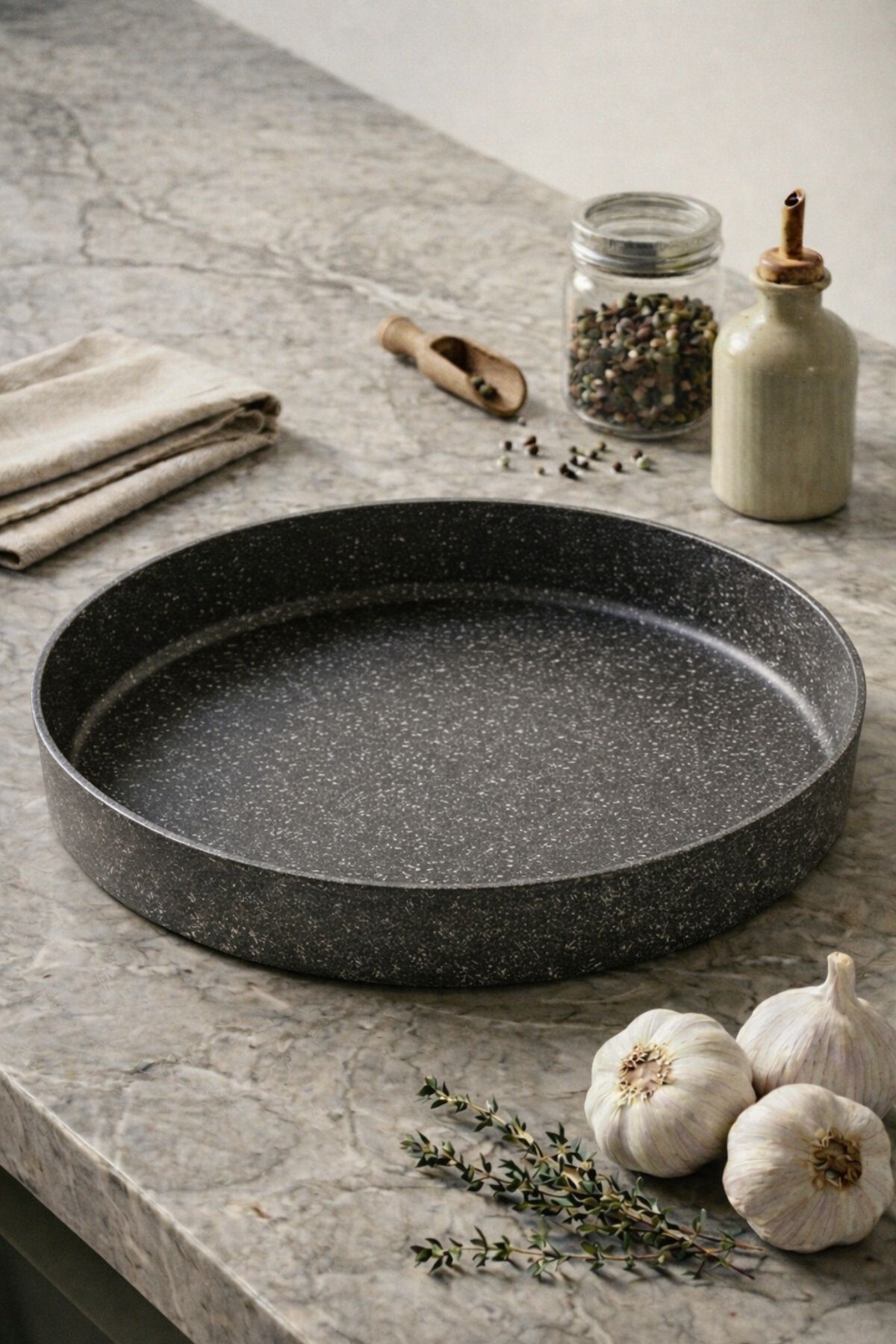Hamarat Granit Fırın Tepsisi 28 cm - Gri
