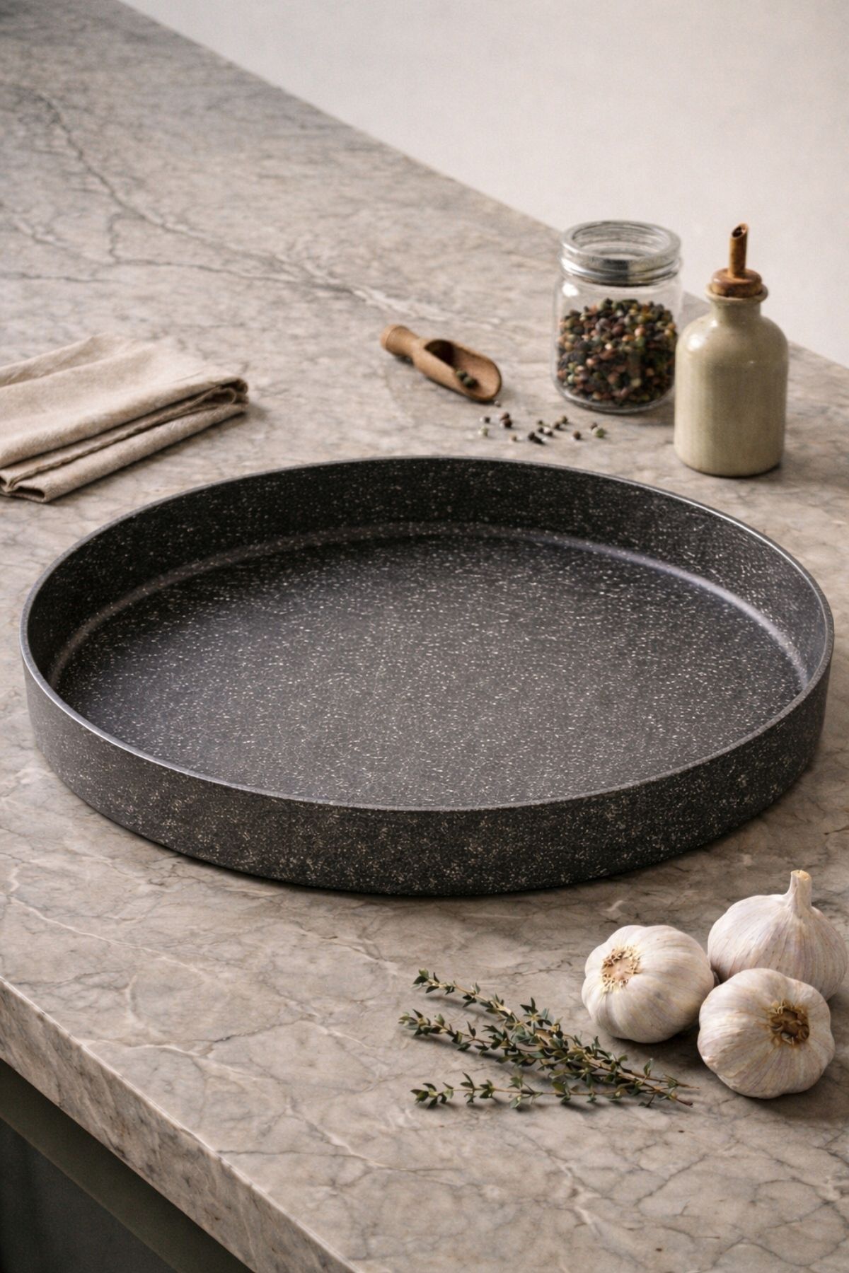 Hamarat Granit Fırın Tepsisi 36 cm - Gri