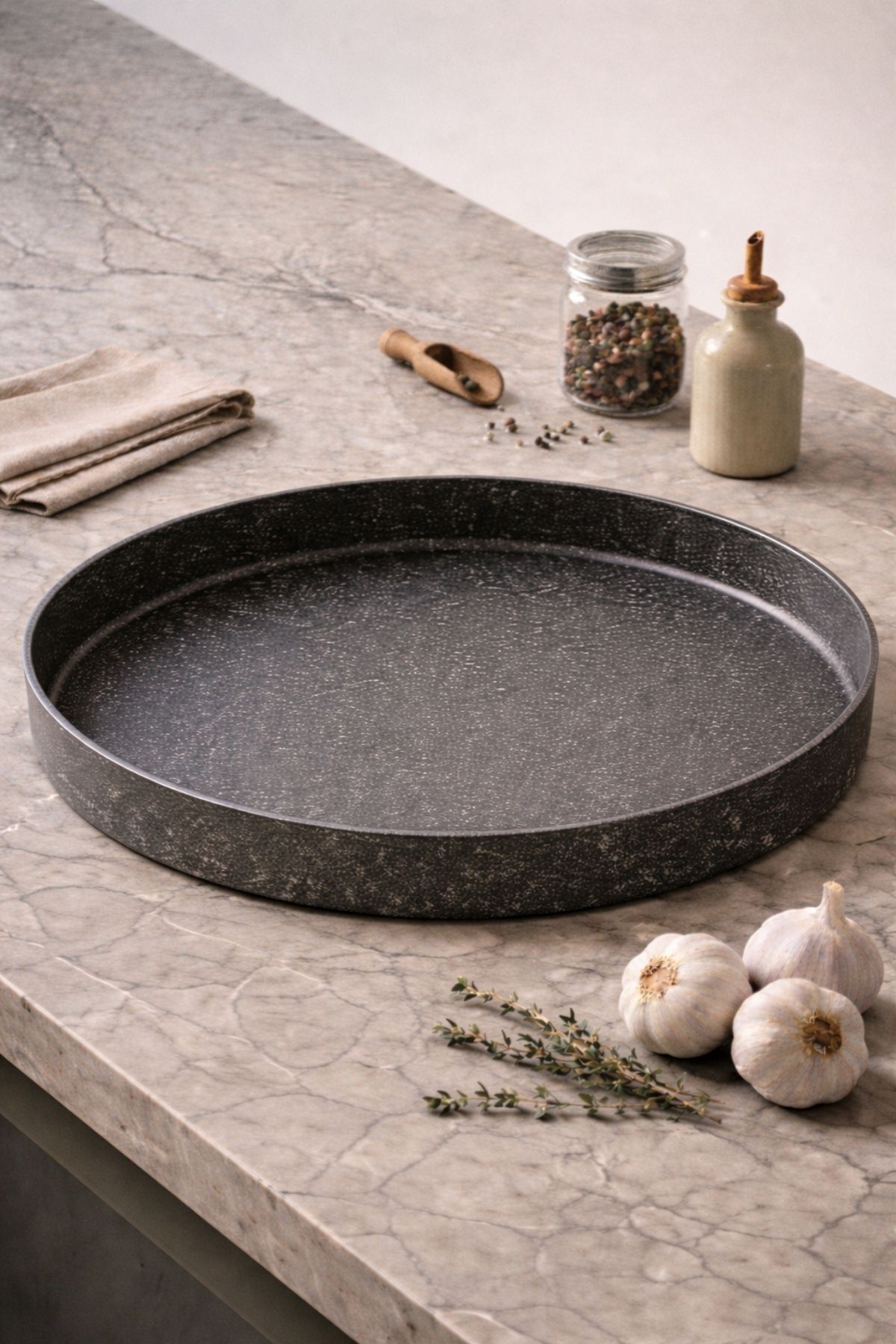 Hamarat Granit Fırın Tepsisi 40 cm - Gri