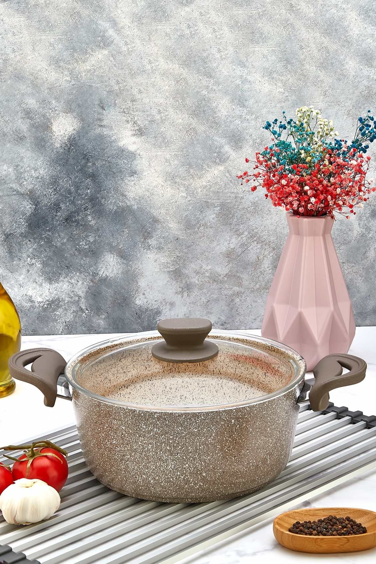 Panamera Granit Derin Tencere 30 cm Kahverengi Panamera Granit Derin Tencere 30 cm Kahverengi