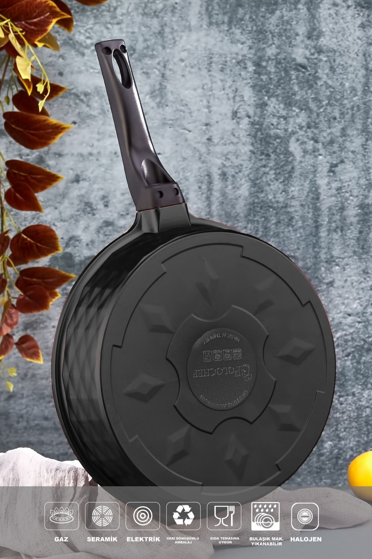 Derin Döküm Granit Yardımcı Kulplu Tava 28 cm