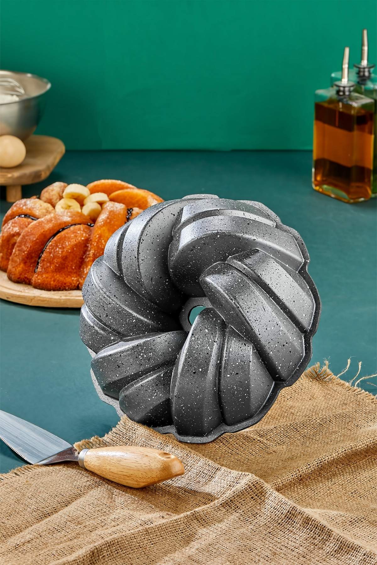 Esra Döküm Granit Kek Kalıbı 26 cm - Gri