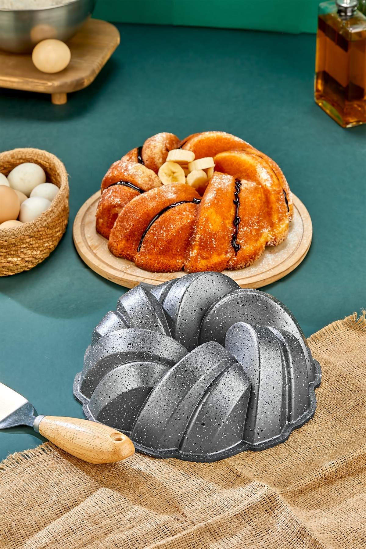 Esra Döküm Granit Kek Kalıbı 26 cm - Gri