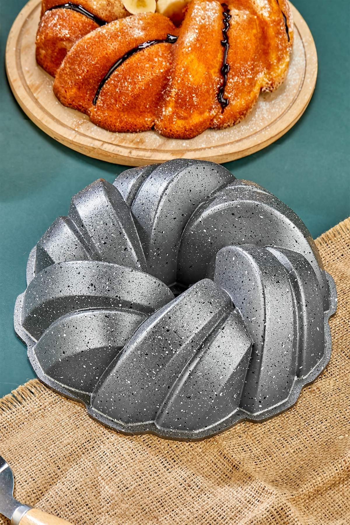 Esra Döküm Granit Kek Kalıbı 26 cm - Gri