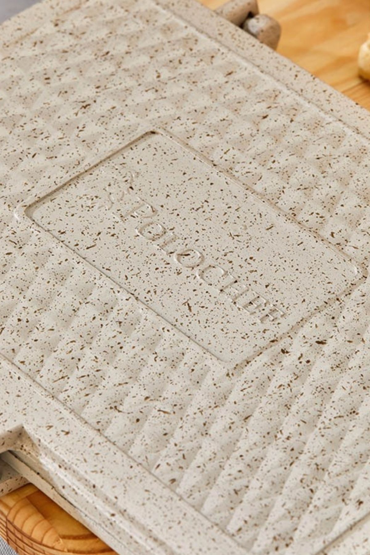 Polochef Granit Waffle ve Tost Tavası Seti - Krem - Ocak Üstü