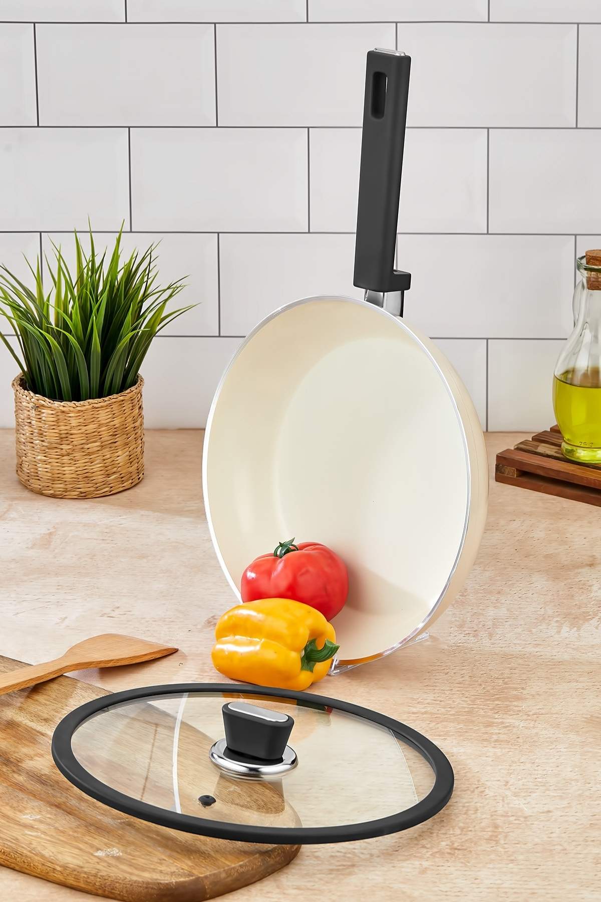 Vista Seramik Tava 26 cm - Krem