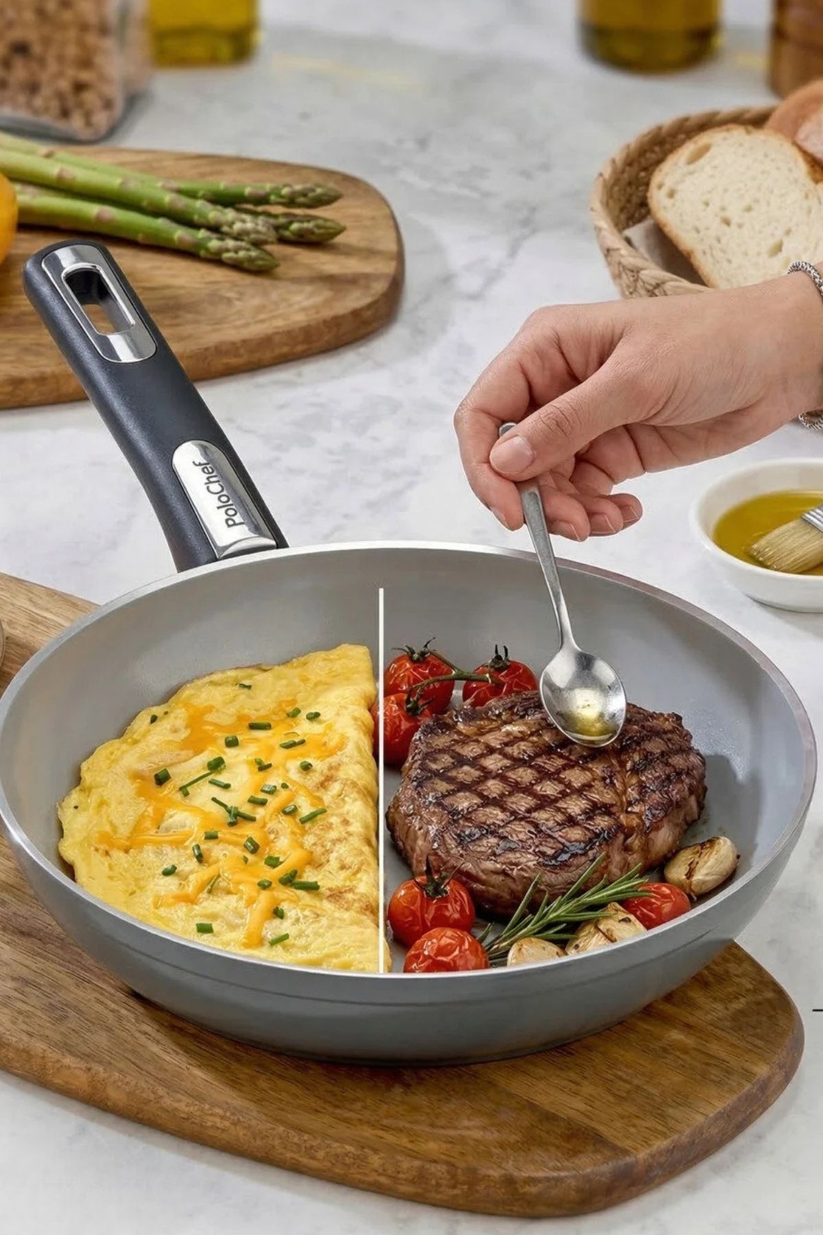 PoloChef Vista Seramik Izgara ve Mühürleme Tavası 26 cm