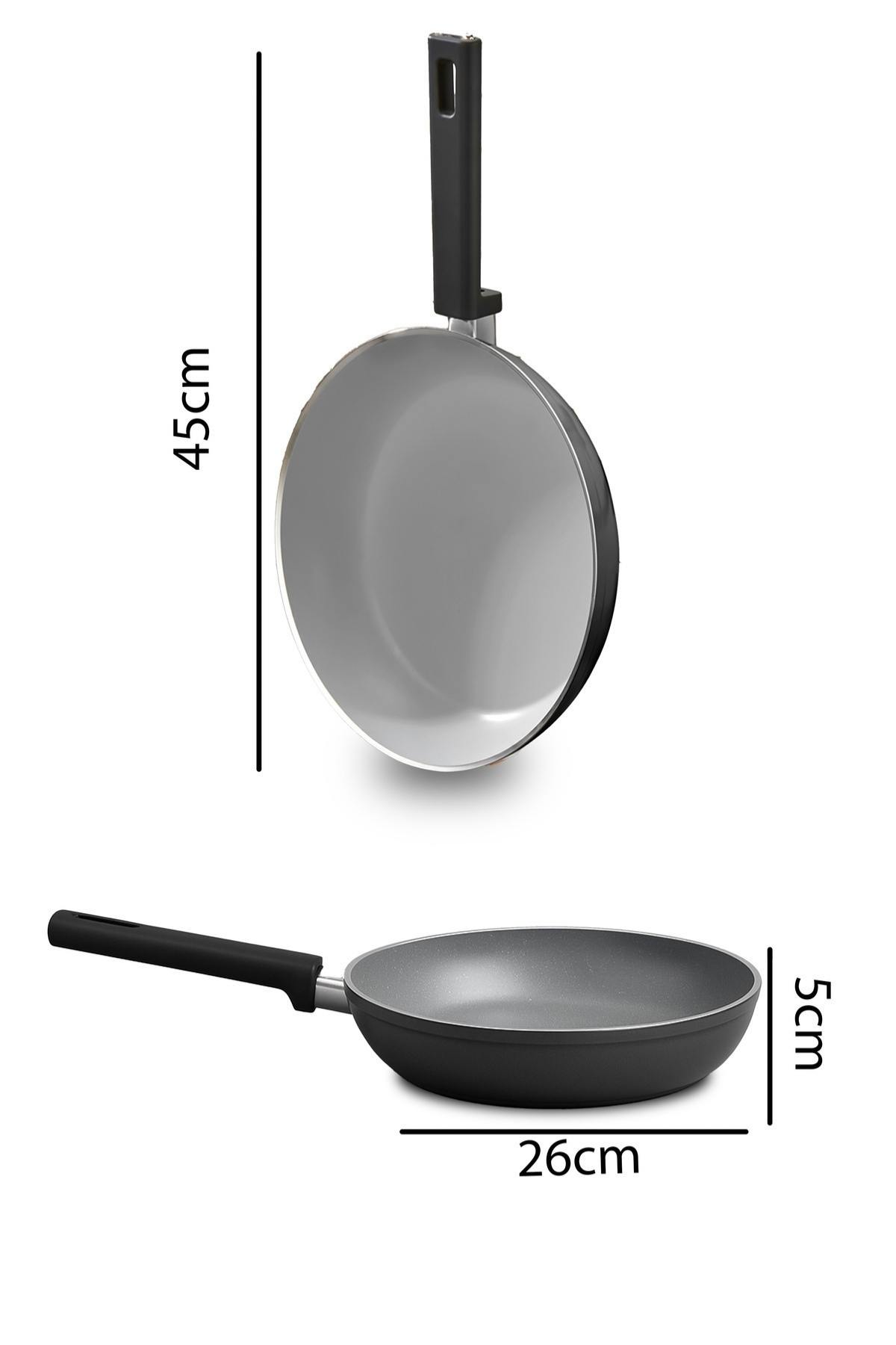 Vista Seramik 7 Parça Tencere Seti  Siyah (20-24-26-26 cm)