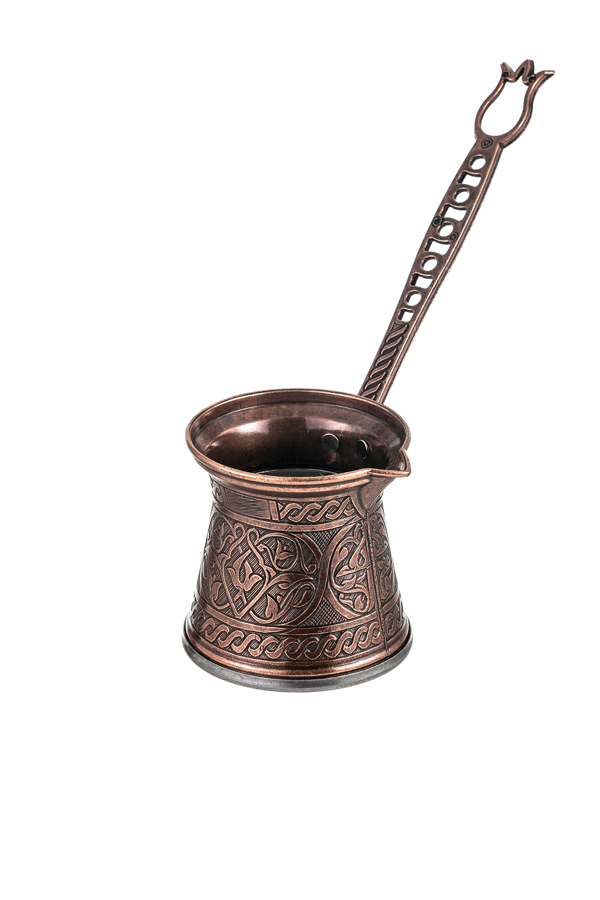 Zamak 3 Lüks Kahve Cezvesi 140 ml - Bakır Renk - 2-3 Kişilik - Çelik Tabanlı