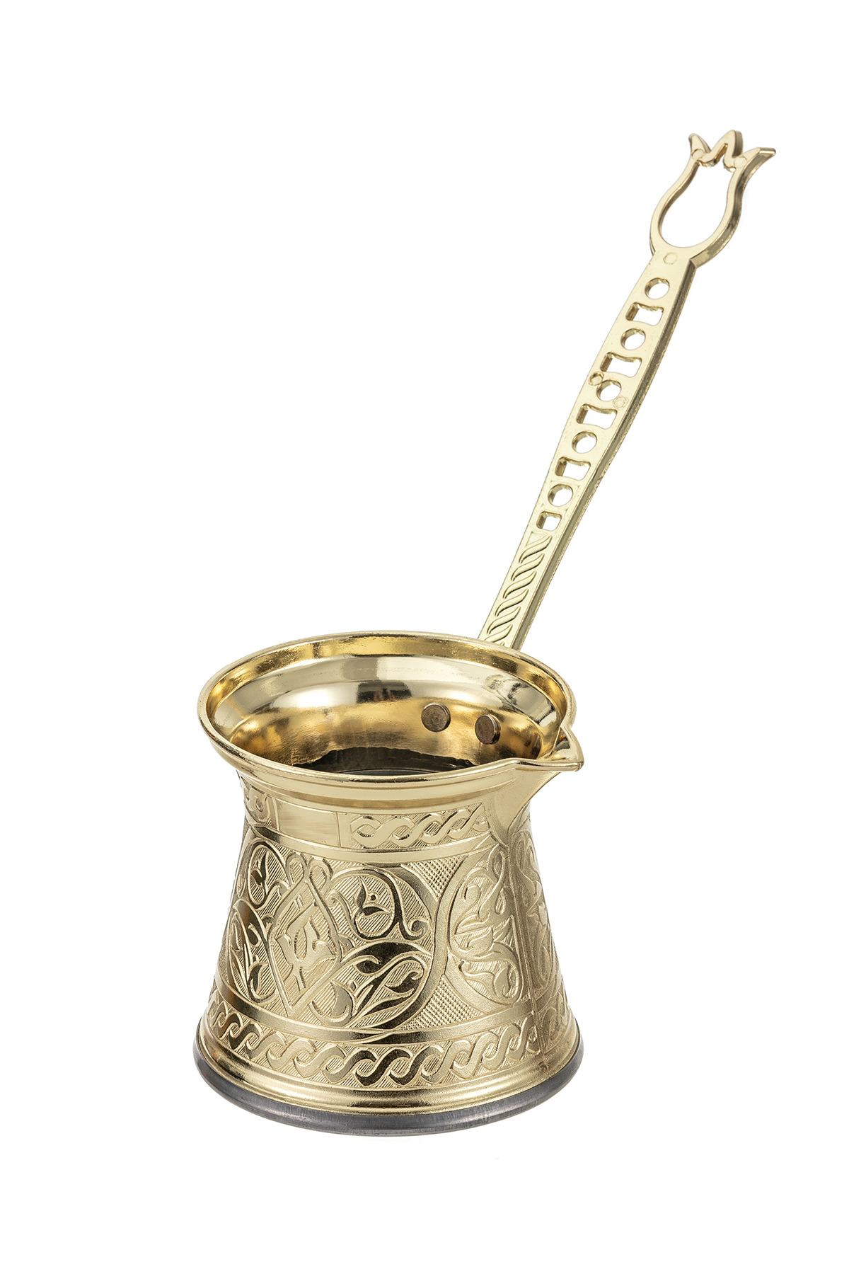 Zamak 3 Lüks Kahve Cezvesi 140 ml - Altın Renk - 2-3 Kişilik - Çelik Tabanlı