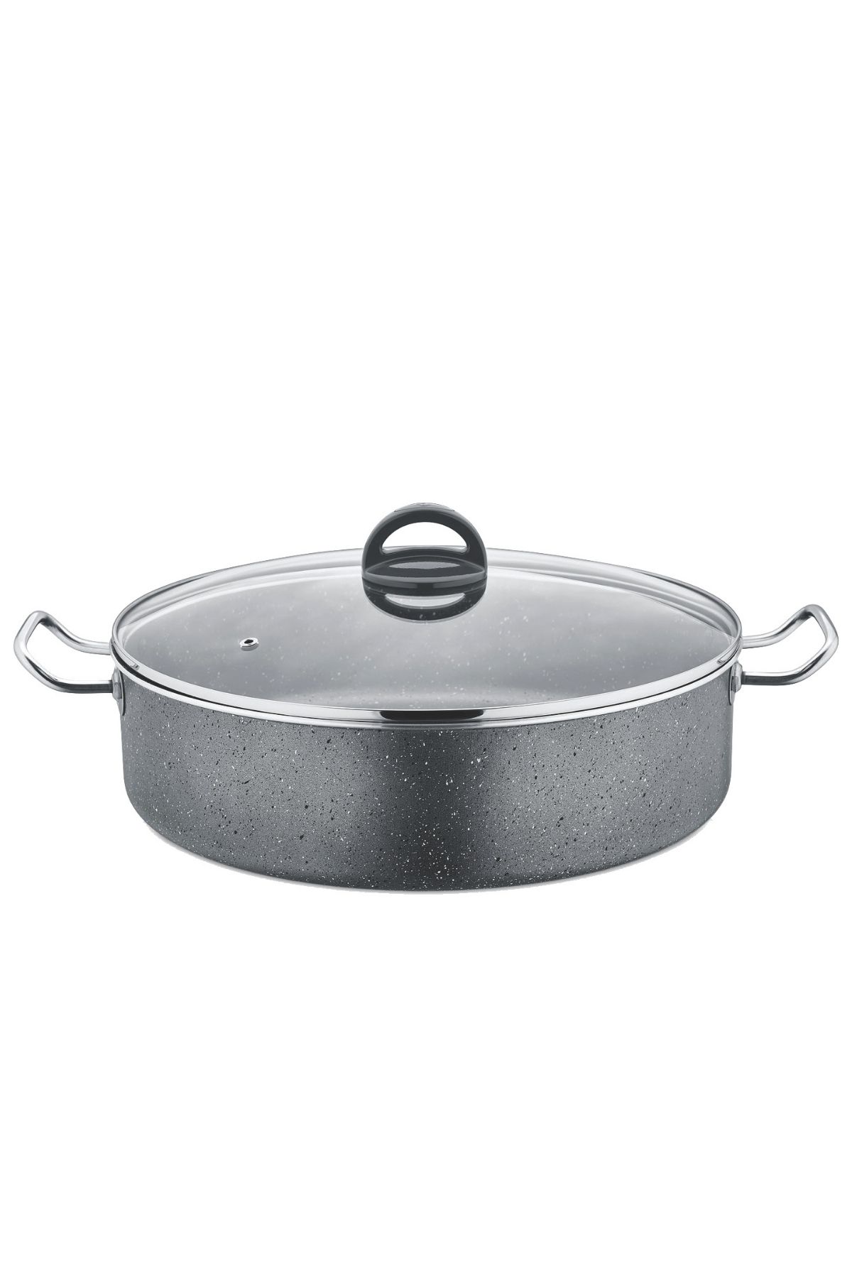 Megatron Döküm Granit Basık Pilav Tenceresi 32 cm - Gri